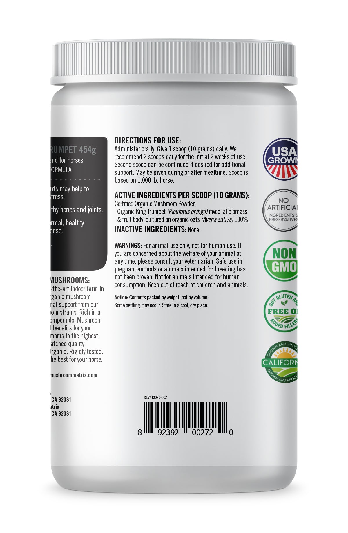 King Trumpet Mushroom Supplement for Horses