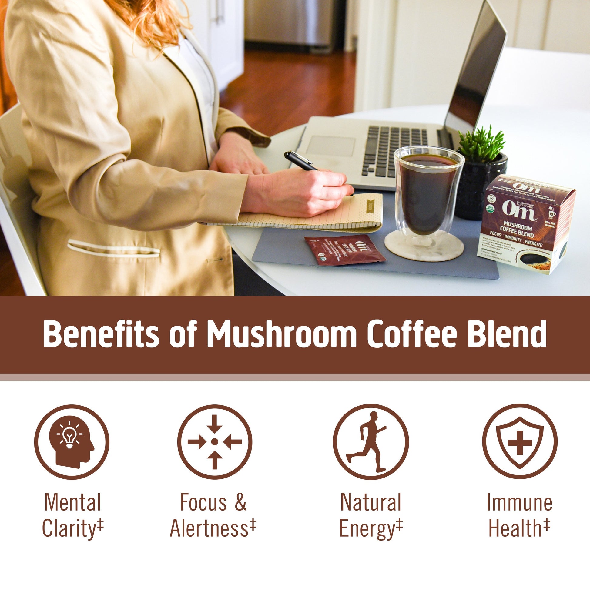 Om Coffee Blend Organic Mushroom Superfood Hot Drink