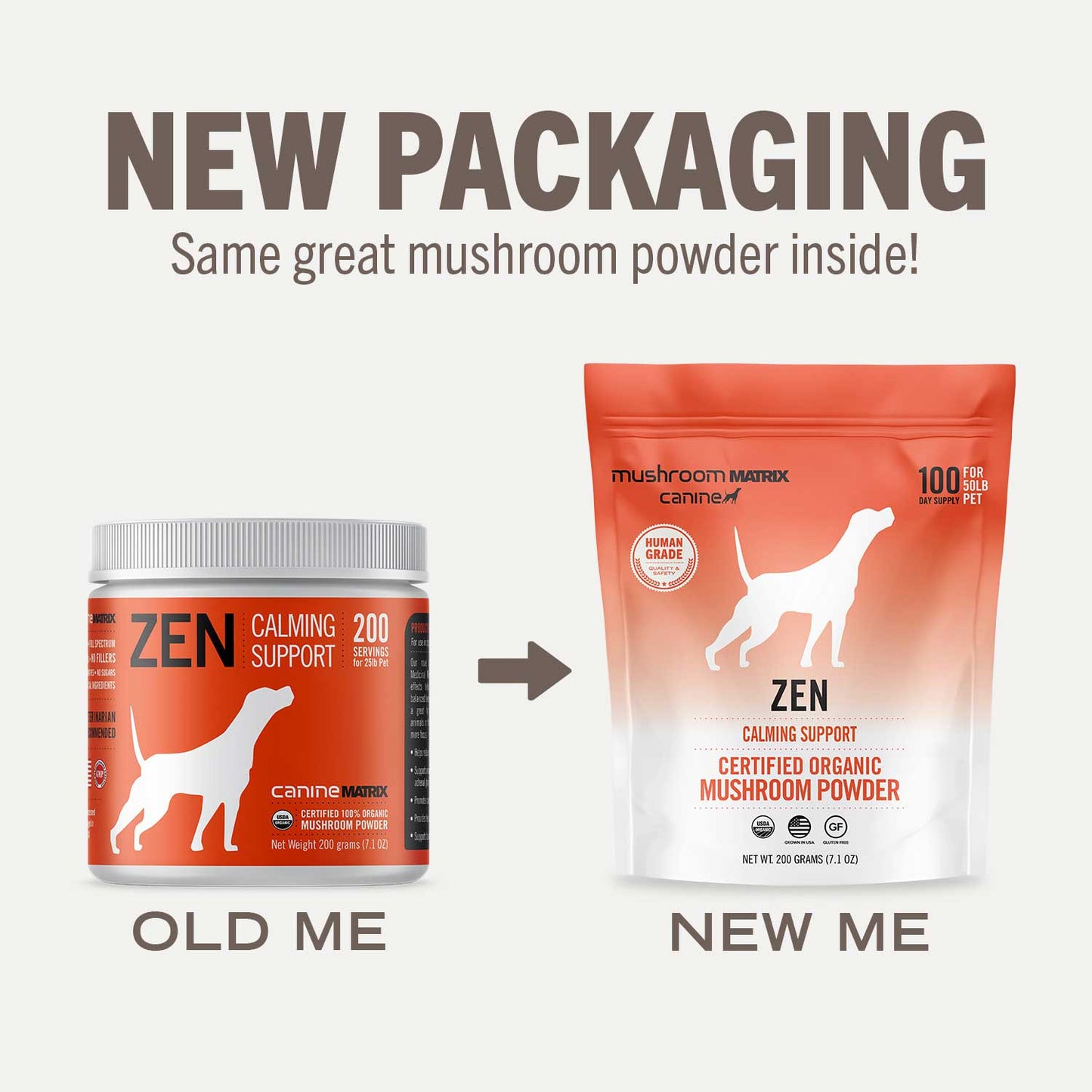 Mushroom Matrix Zen Calming Support Organic Mushroom Powder for Dogs & Cats  -- 3.5 oz - Vitacost