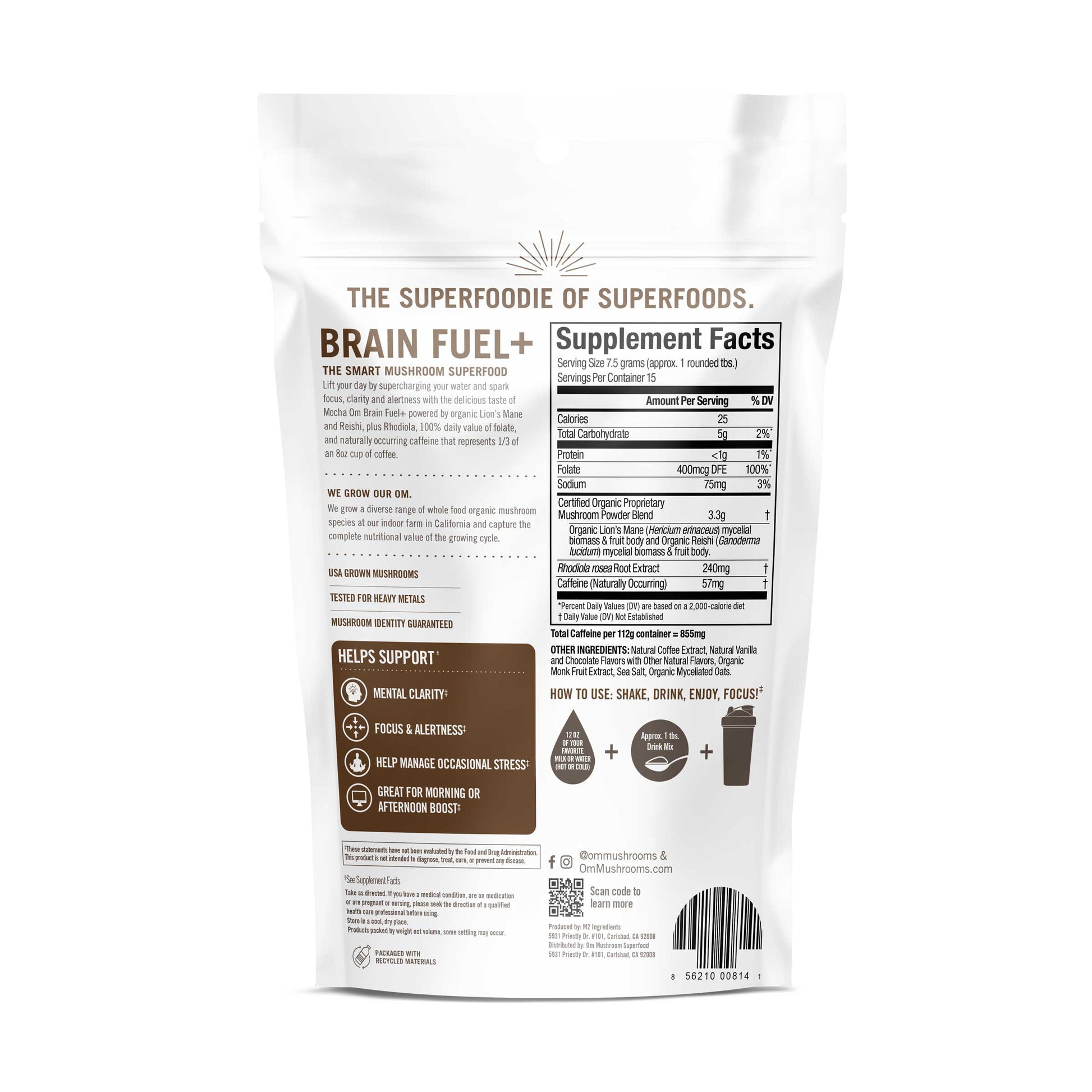 Om Brain Fuel+ 112 g Mocha